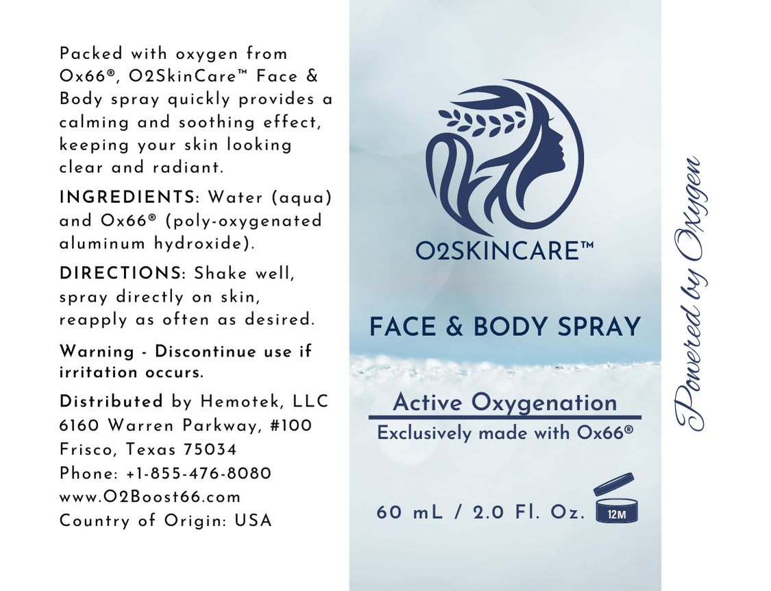 Spray visage et corps O2SkinCare