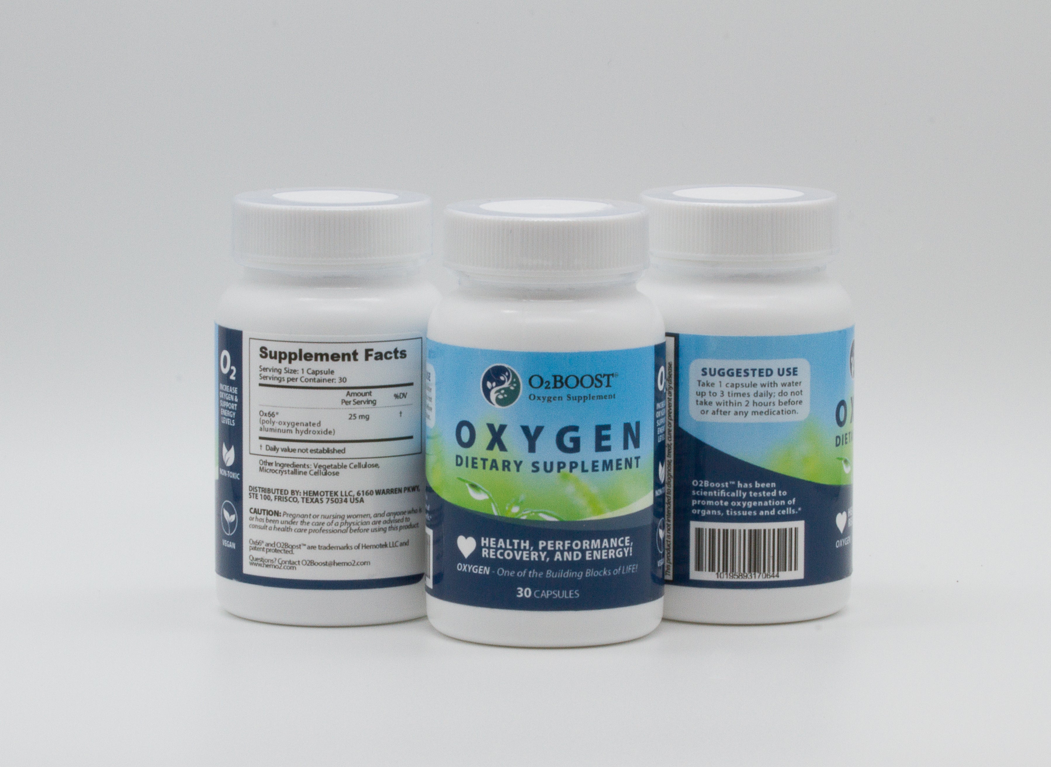 Supplemental O2 Oxymizer Oxygen Supplements with Ox66® for Energy & Performance - O2Boost