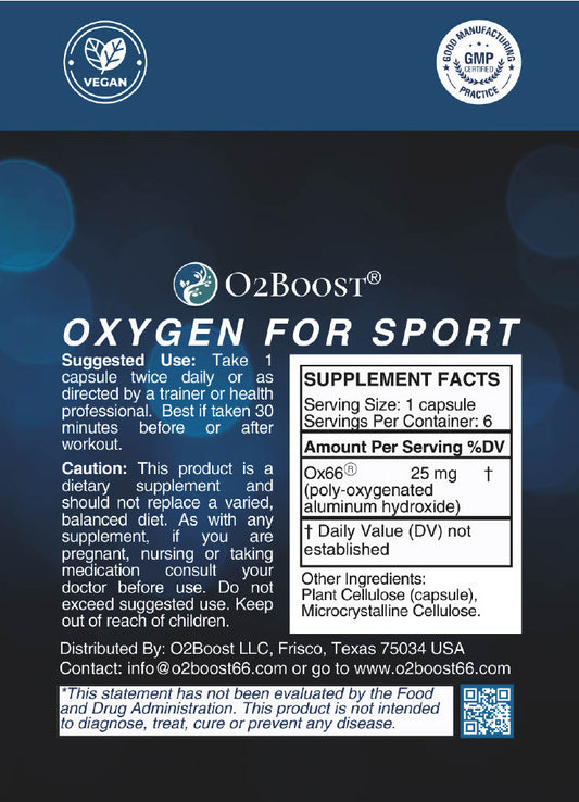 Supplément Oxygène pour le sport, pack de 6