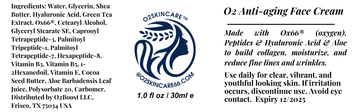 O2Skincare Anti-Aging / Bio-Repair, airless pump, 30 ml